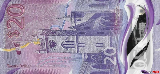 Zadní strana polymerové bankovky 20 barbadoských dolarů série 2022