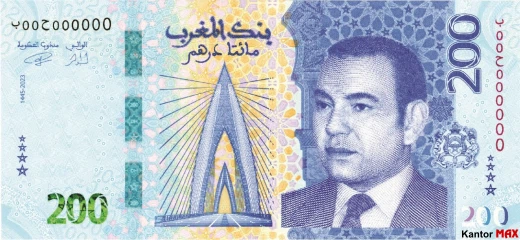 Vorderseite der 200 marokkanischen Dirham Banknote, 2023